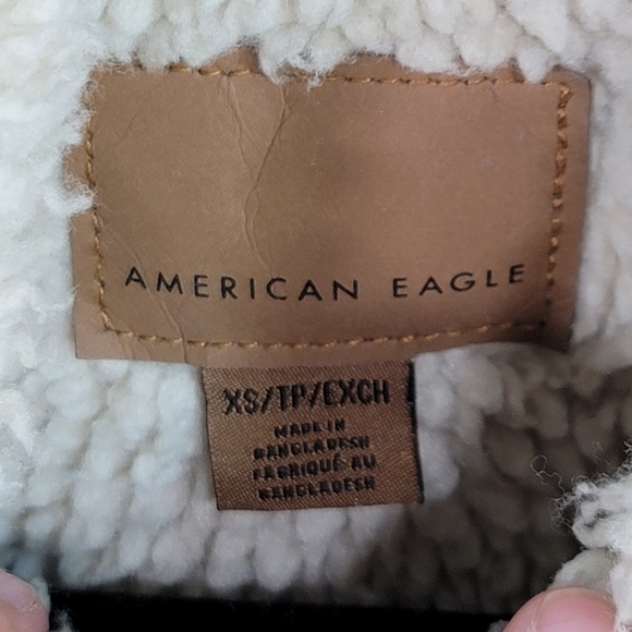 AE GRAY CORDUROY SHERPA LINED BUTTON UP JACKET, SZ XS - Picture 2 of 12